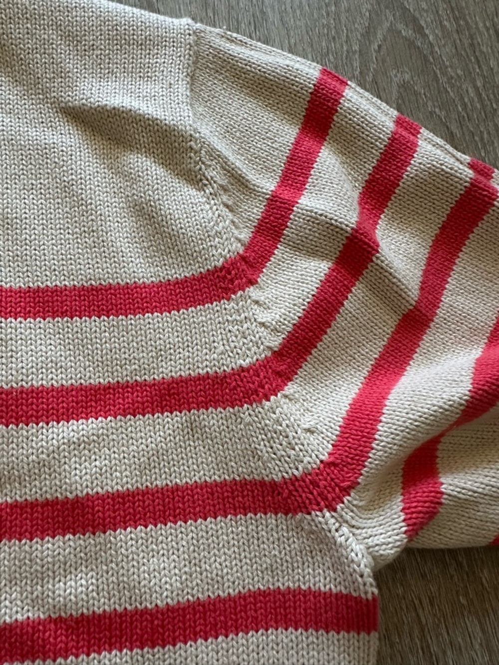 Gap 100% Cotton 24/7 Split-Hem Roll Neck Sweater in Cream & Coral Size XL - Picture 11 of 12